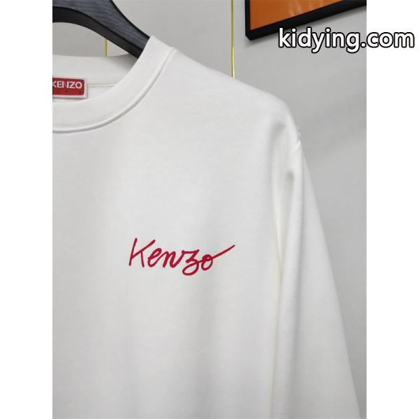 Kenzo ケンゾー 激安 スウェット トレーナー ロゴ刺繍 ホワイト 2025年秋冬 新作-2