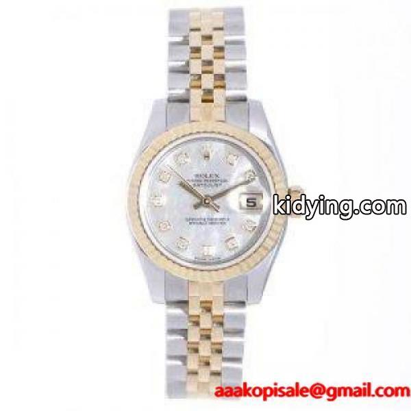 ロレックス レディース デイトジャスト 179173NG 10Pダイヤ コンビ V番 シェル文字盤 ROLEX :129529:セブンマルイ質店 - 通販ショッピング-0
