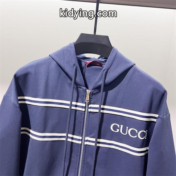 2025秋冬 暖かスタイリッシュ ネイビー GUCCI ボーダーライン パーカー  グッチ コピー-2