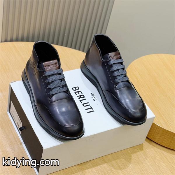 上質レザー レースアップ Berluti ベルルッティ コピー ショートブーツ 重厚感 演出-0