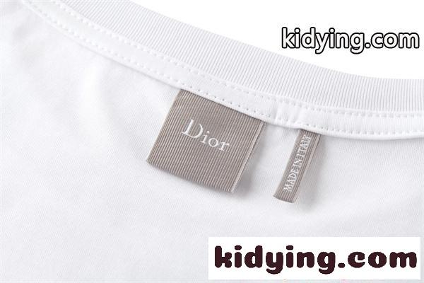 人気 刺繍 半袖 Tシャツ DIOR ホワイト グレー クルーネック シンプル スーパーコピー 高級感 ディオール-6