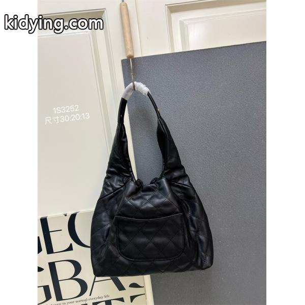 CHANEL ブラックレザー チェーンアクセント シャネル ハンドバッグ コピー 1S3252 レディース エレガント-1