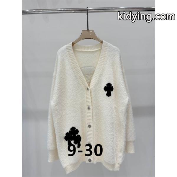 CHROME HEARTS クロムハーツ コピー 2025秋冬 ふわふわ 上質 ホワイト＆ブラック 刺繍 カーディガン-1