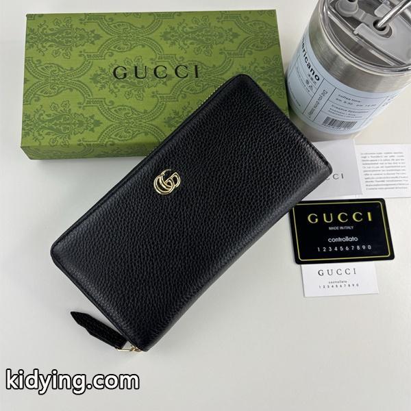 グッチ スーパーコピー 長財布 ブラックレザー ラウンドジップ シンプルで高級感ある 売れ筋 GUCCI-0