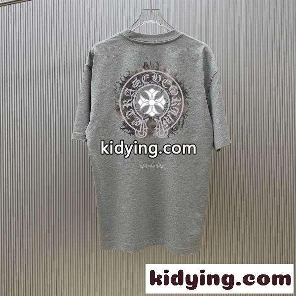 2026新作 CHROME HEARTS 激安 クロムハーツ 半袖Tシャツ バックプリント クルーネック ウォッシュ加工-1