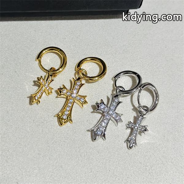 人気 クロムハーツコピー ブランドドロップ ピアス 片耳 金 十字架 ぺンダントトップ イヤリング 通販ショッピング-0