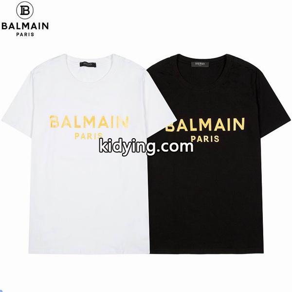 ブランドロゴを前にあしらったお馴染みの定番 BALMAINロゴメンズtシャツ コピー-0