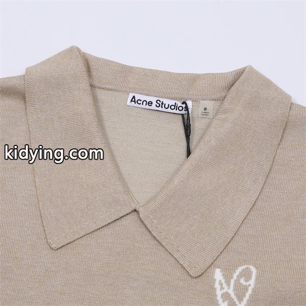 ダークグレー × ベージュ POLO セーター ストゥディオズ Acne Studios 偽物 秋冬洗練された 注目-7