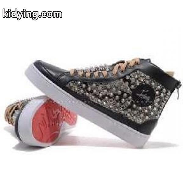ルブタンルイスオーラトフラットスパイクスハイカットスニーカーブラックLouboutin LOUIS_クリスチャンルブタン CHRISTIAN LOUBOUTIN_ブランド コピー 激安(日本最大級)-0