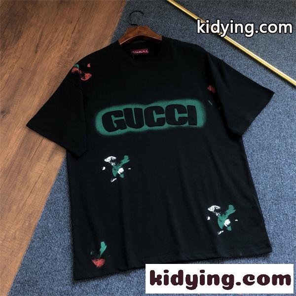 今季売れ筋 GUCCI グッチ コピー 半袖Tシャツ プリント ワイドシルエット 通気生地-2