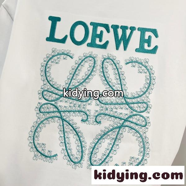 2026新作 LOEWE 激安 ロエベ 刺繍ロゴ 半袖Tシャツ コットン クルーネック オーバーサイズ-7