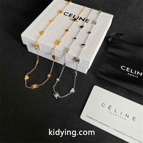 CELINE セリーヌ 偽物 2025秋冬 ハート＆トリオンフモチーフ ゴールドチェーン ネックレス-0