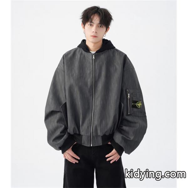 存在感抜群 ウォッシュ加工 ジップブルゾン ストリート STONE ISLAND ストーンアイランド コピー-0