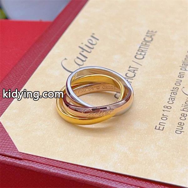 トリニティカラー 重なりデザイン リング クラシック Cartier カルティエ コピー-0