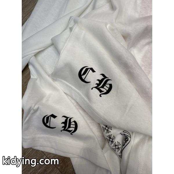 クロムハーツ スーパーコピー アメリカンヴィンテージ スタイル 長袖Tシャツ 星条旗プリント CHROME HEARTS-0