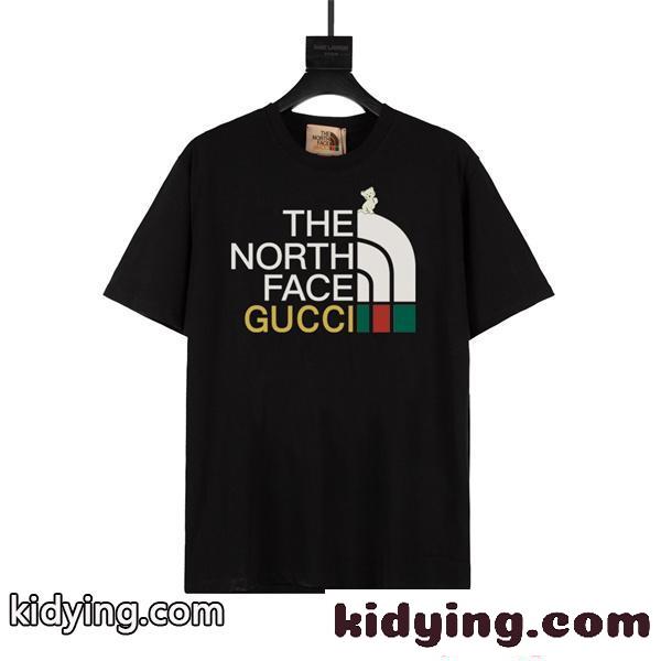 今季大本命 ブラック アウトドア ストリート トレンド GUCCI THE NORTH FACE グッチ コピー 半袖Tシャツ-1