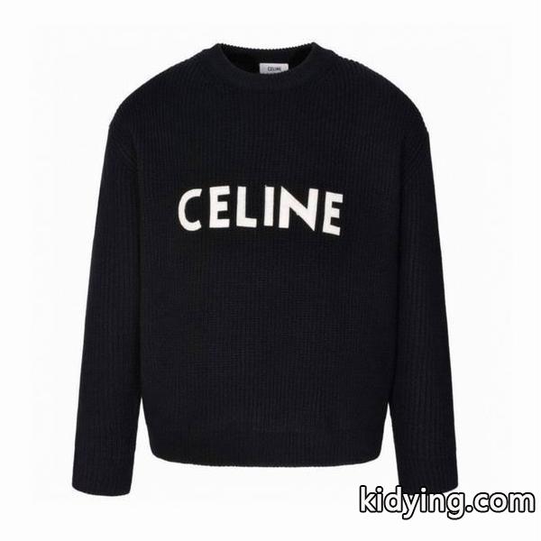 最新コレクション モダンブラック セリーヌ CELINE 偽物 2025秋冬ロゴ ニット セーター-0