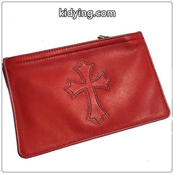 クロムハーツ 財布（Chrome Hearts）ウォレット ジッパーチェンジパース #2 レッド ライトレザー w/セメタリークロスパッチ :CW2REDCRS:amsonline store - 通販ショッピング-0