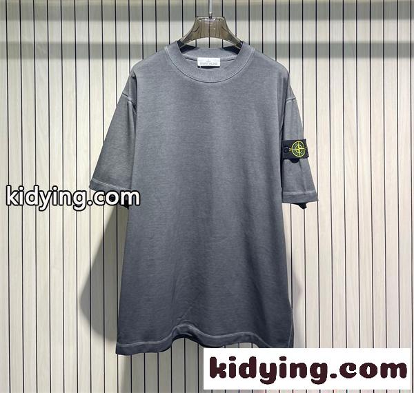 高評価 グラデーション Tシャツ ライトグレー 半袖 カジュアル STONE ISLAND コピー ストーンアイランド-3