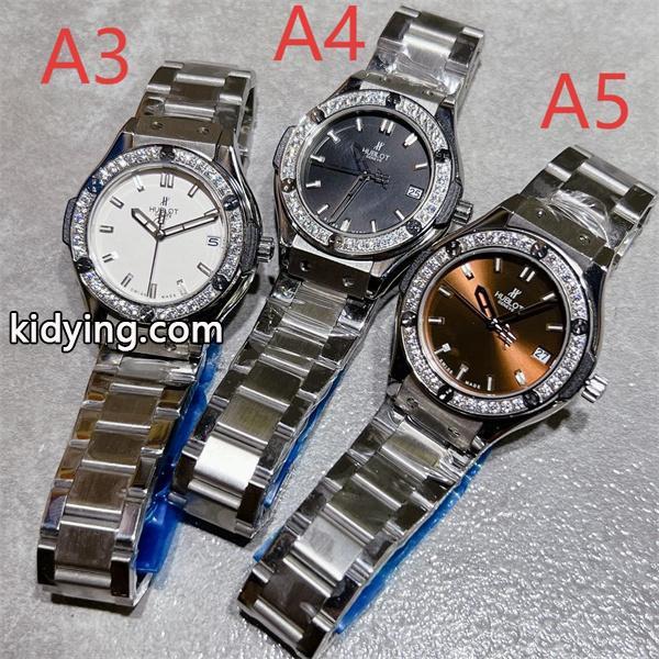 HUBLOT ブラックダイヤモンド装飾 シルバーブレス ユブロット コピー 時計 フェミニン 高品質 腕時計-6