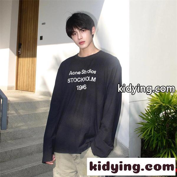 秋冬 厳選 マルチカラー ロゴ ACNE STUDIOS アクネ ストゥディオズ コピー ロングTシャツ 実用的-2