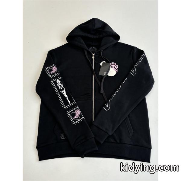 ジップ パーカー ブラック 入手困難 快活 モード系 CHROME HEARTS クロムハーツ コピー-2