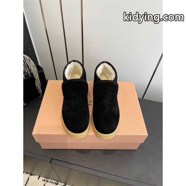 Miu Miu ミュウミュウ コピー 激安 秋冬新作 羊毛 Snow Boots レディース 防寒 スエード ショート丈 雪地靴 ふわふわ裏毛-5