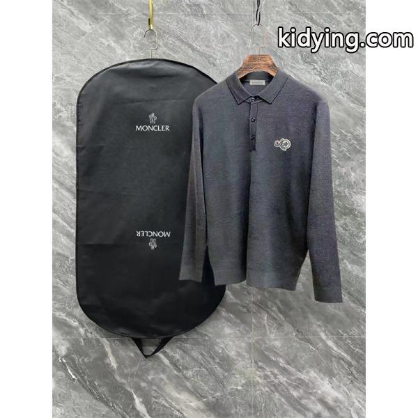 ブラック / グレー セーター POLO デュアル ロゴ 2025秋冬複雑 モンクレール スーパーコピー MONCLER-1