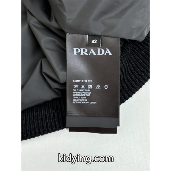 上質感漂う ダークグレー モダンキルト PRADA プラダ コピー 防寒ダウンジャケット-8