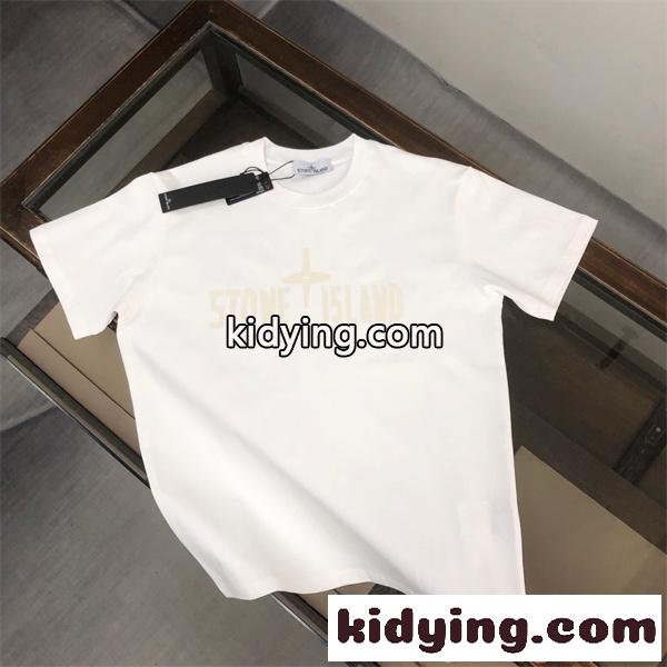 ストーンアイランド コピー 半袖Tシャツ プリント 存在感 ストリート カジュアル 快適コットン STONE ISLAND-1