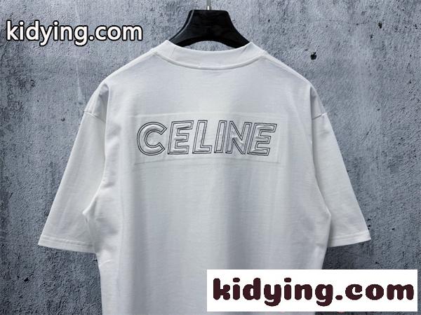 刺繍アクセント 半袖カットソー セリーヌ コピー ゆったり CELINE シンプル系 ストリート-8
