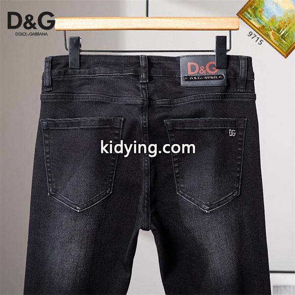 ドルチェ & ガッバーナ DOLCE & GABBANA コピー 秋冬ビジネスカジュアルトレンド ブラック 徽章ロゴ デニムパンツ-2