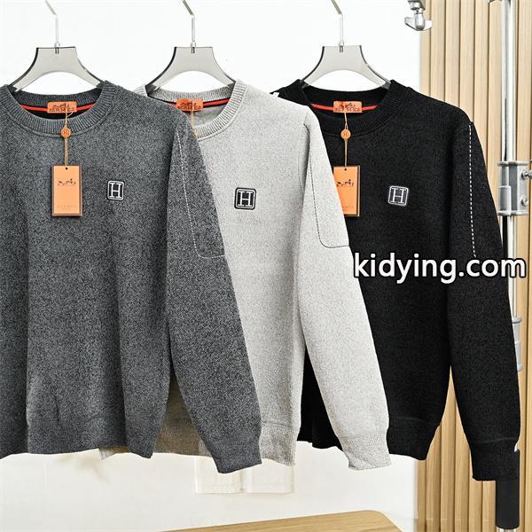 暖か グレー系 HERMES エルメス コピー ニットセーター ベーシック万能 人気-1
