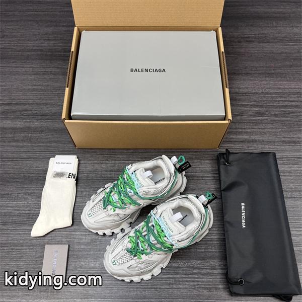BALENCIAGA 激安 Track Trail 3.0 メンズ ローカット スニーカー アウトドア系 トレイルデザイン レースアップ 厚底 ホワイト×グリーン-0