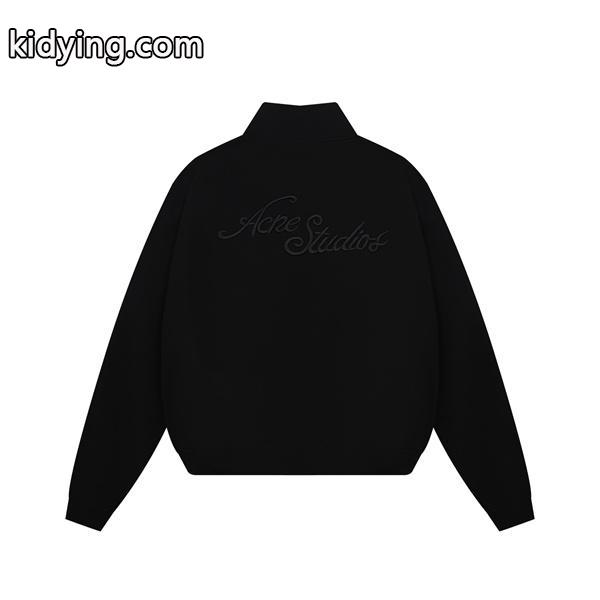 ストゥディオズ ライトグレー × ブラック プリント ジップジャケット Acne Studios コピー 秋冬シンプル 定番-2