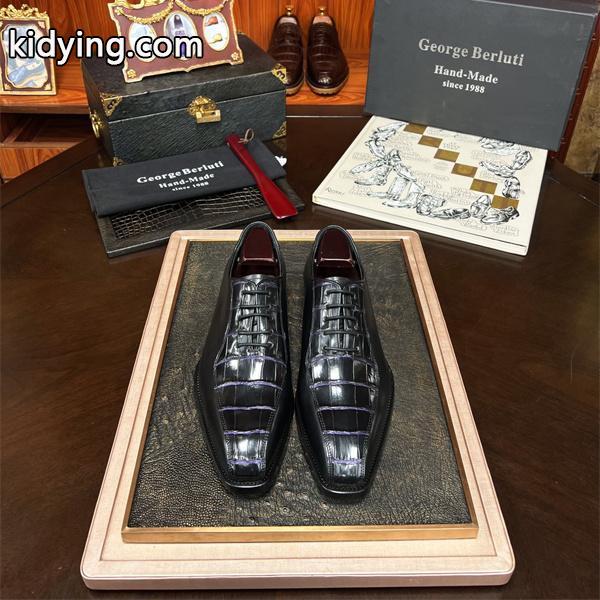 Berluti ベルルッティ コピー 高級感 艶感 クロコ型押し 2026新作 シューズ-0