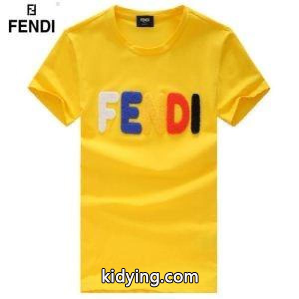 激安大特価得価爽やか吸汗速乾夏Tシャツ男性トップスブラックホワイトイエローグレーFENDIフェンディ スーパー コピー-2