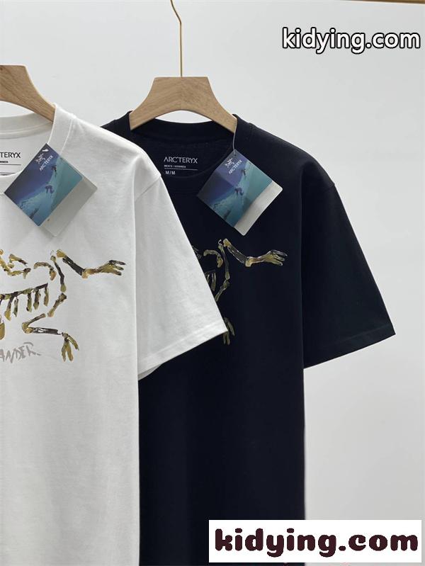 ネイビー展開 プリント 半袖Tシャツ 高級 柔らか質感 ARCTERYX 個性際立つ アークテリクス 偽物-5