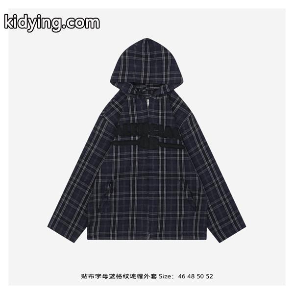 バレンシアガ スーパーコピー フードジャケット チェック柄 ジップアップ カジュアル 長袖 BALENCIAGA-0