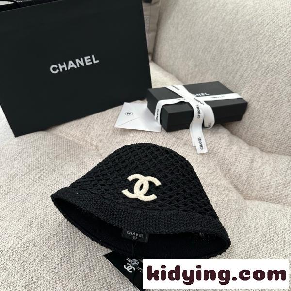 2026新作 CHANEL シャネル 透かし編みバケットハット レディース サマーニット帽 軽量通気性 ワイドブリム ココマークデザイン-10