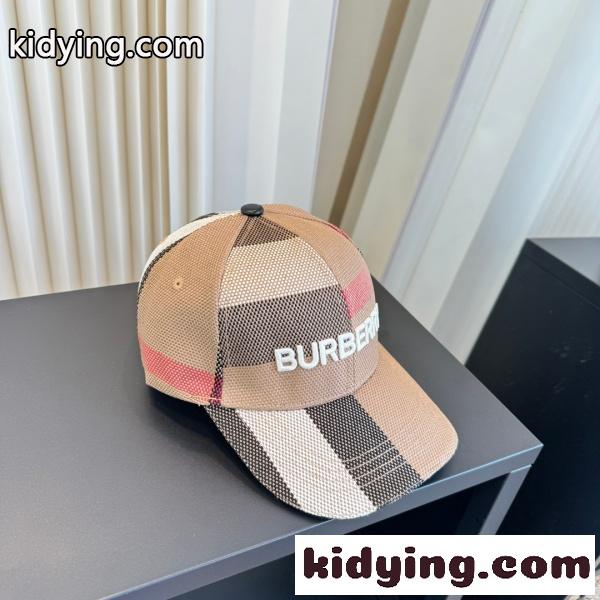 BURBERRY バーバリー 2026 クラシックチェックロゴ刺繍ベースボールキャップ ユニセックス サマーキャップ-4