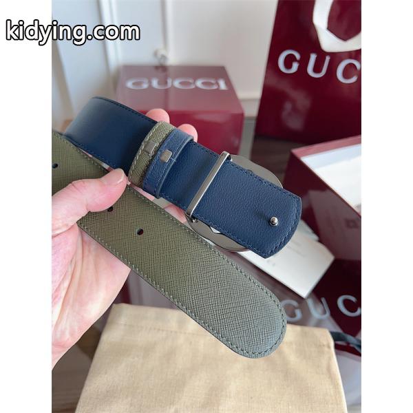 グッチ激安メンズリバーシブルダブルGバックルレザーベルト4cm幅両面仕様早春コレクション-2