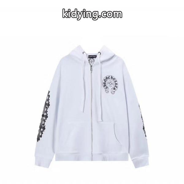 CHROME HEARTS コピー ジップパーカー モード 清潔感 ホースシュー ホワイト クロムハーツ-1