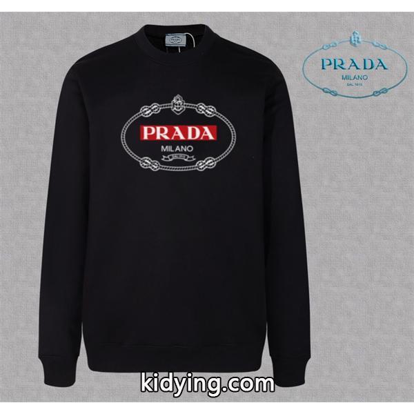 定番人気 ホワイト クラシックロゴデザイン 高級 モード Prada プラダ スーパーコピー スウェット-1