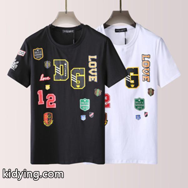 人気のアメカジTシャツ DOLCE&GABBANA ドルガバ半袖コピー ストリート感 お洒落メンズ 通気性と吸汗性に優れ-0