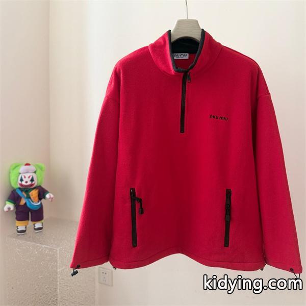 ハーフジップ フリース MIUMIU ミュウミュウ コピー ジャケット 防寒 カジュアル-1