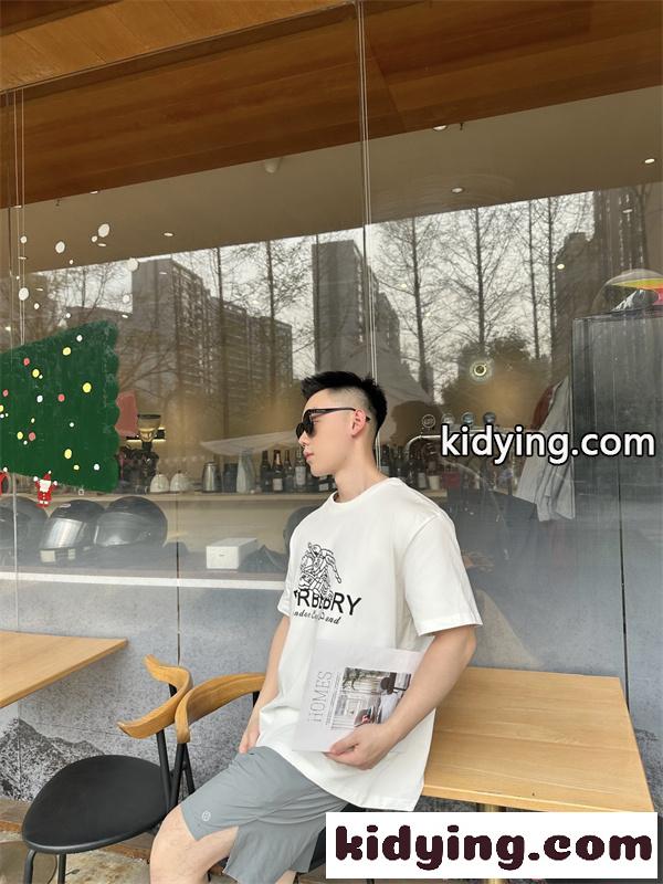 BURBERRY バーバリー コピー 新着人気 半袖Tシャツ プリント 通気素材 カジュアルウェア-6