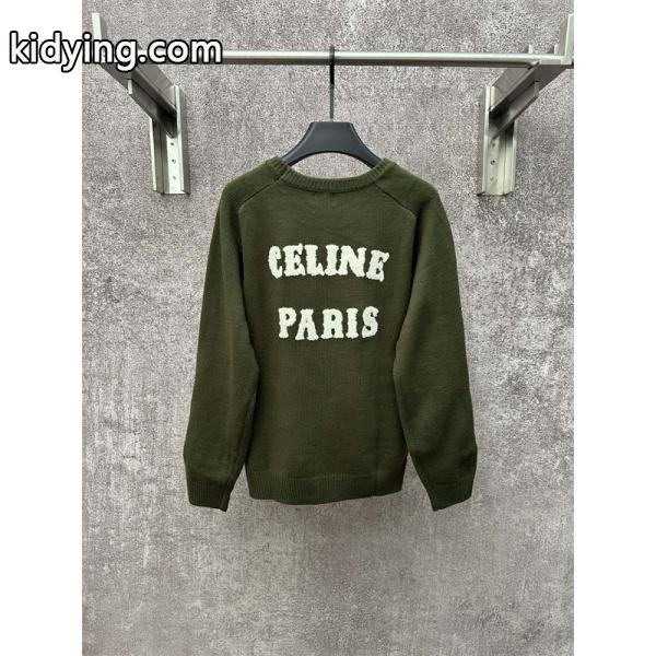 CELINE セリーヌ コピー ブラック 注目度上昇 ヴィンテージ調 大人映え ニット セーター-4