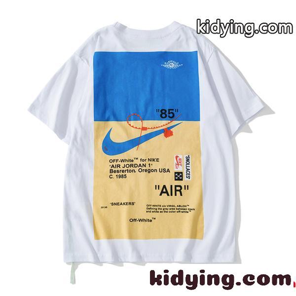 夏季レジャーでOFF-WHITEオフホワイト激安の男女兼用半袖のクルーネックTシャツコピー　2色可選-0