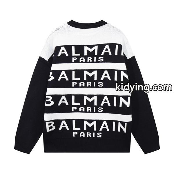 グリーン 满印ロゴ ニットセーター バルマン BALMAIN スーパーコピー 秋冬カラフルトレンディ-2